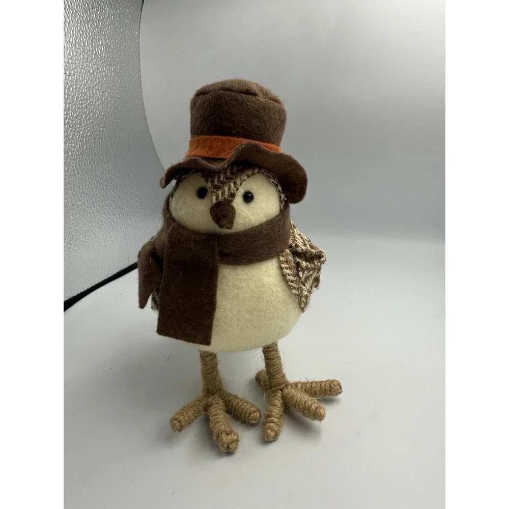 Target Spritz Bird Fall Harvest Fabric Featherly Friend Brown Top Hat Rare 2015